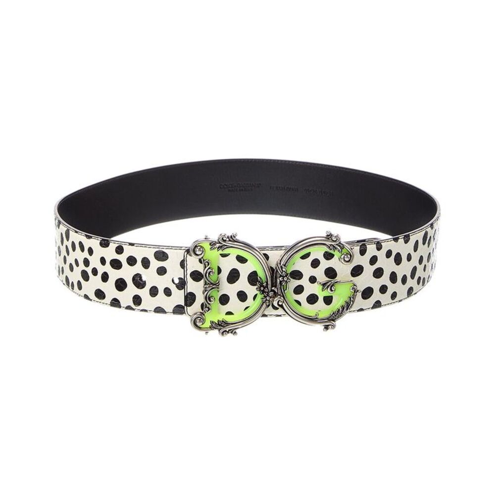 Dolce & Gabbana Dg Logo Leather Belt, White